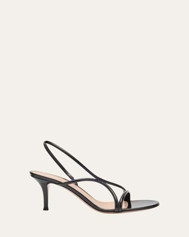 Shiny Nappa Strappy Slingback Sandals